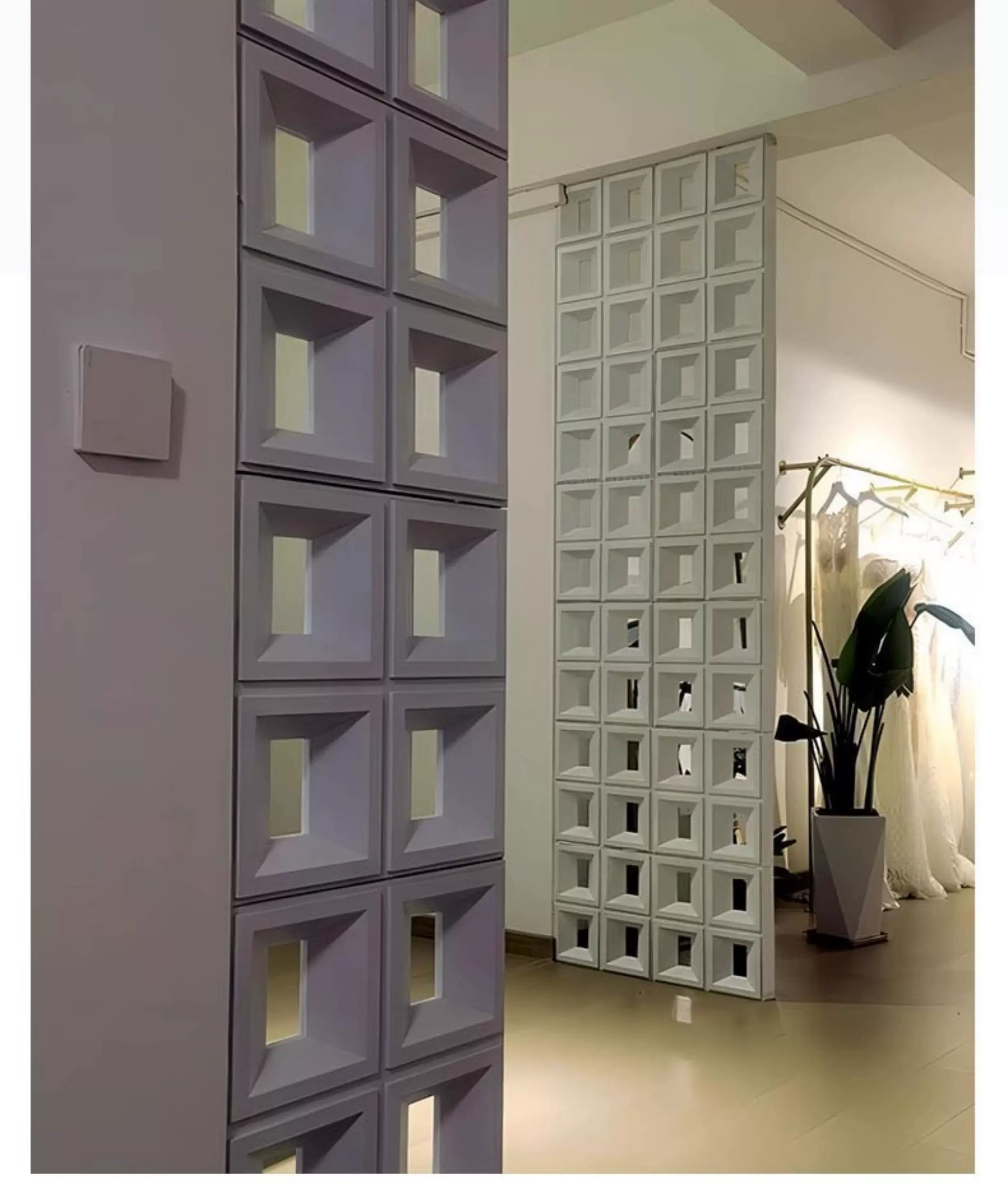 Lightweight PU background wall component brick double-sided nine grid hollow brick indoor and outdoor universal cement brick modern minimalist partition design
