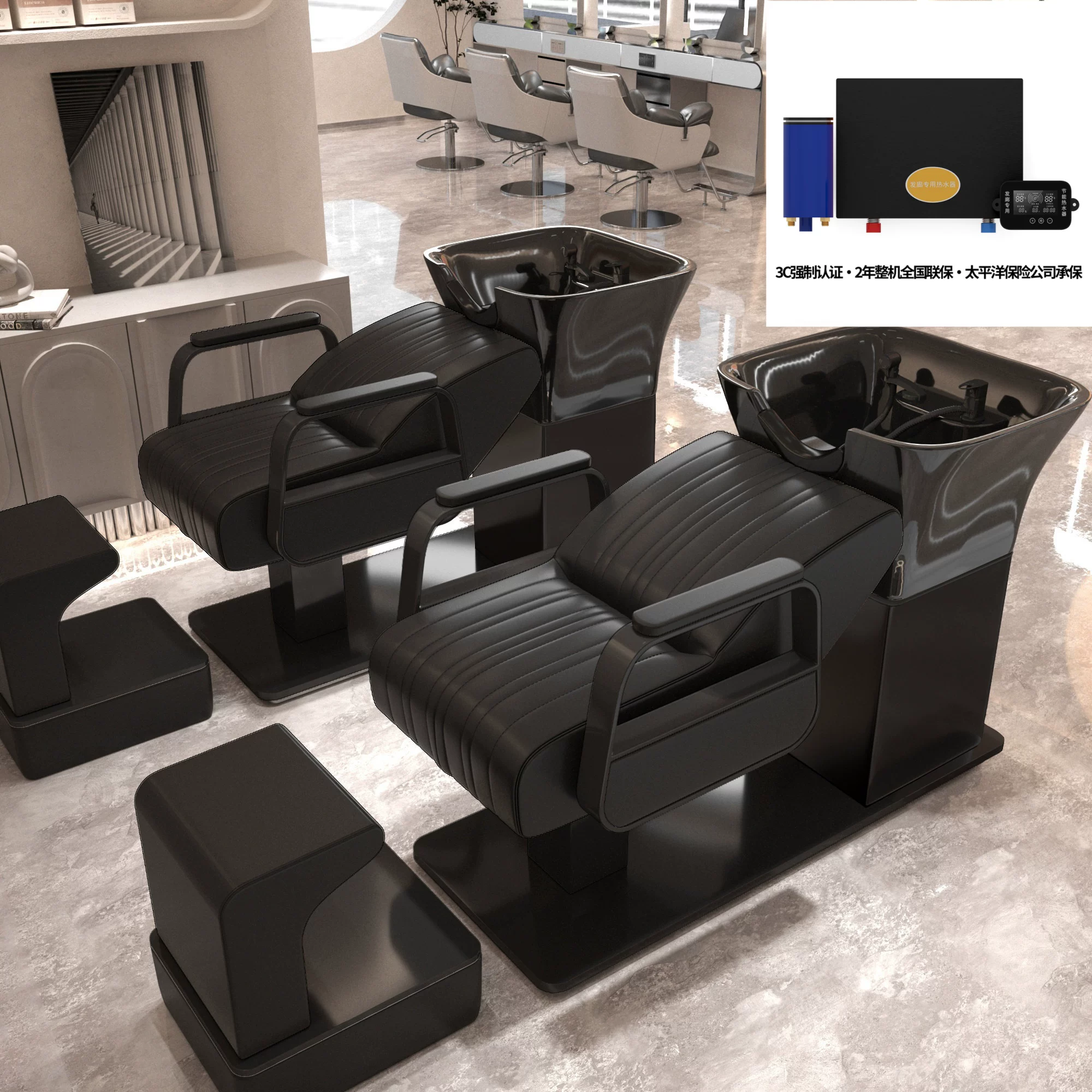 Li Bi shop shampoo bed, hair salon special semi lying flushing bed, high-end stainless steel ceramic deep basin hair salon special