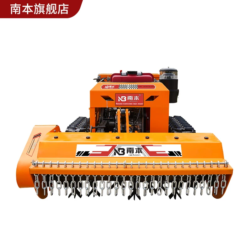 Nanben all terrain diesel remote-controlled tracked lawn mower, multifunctional rotary tiller, weeding lawn mower, rotary tiller