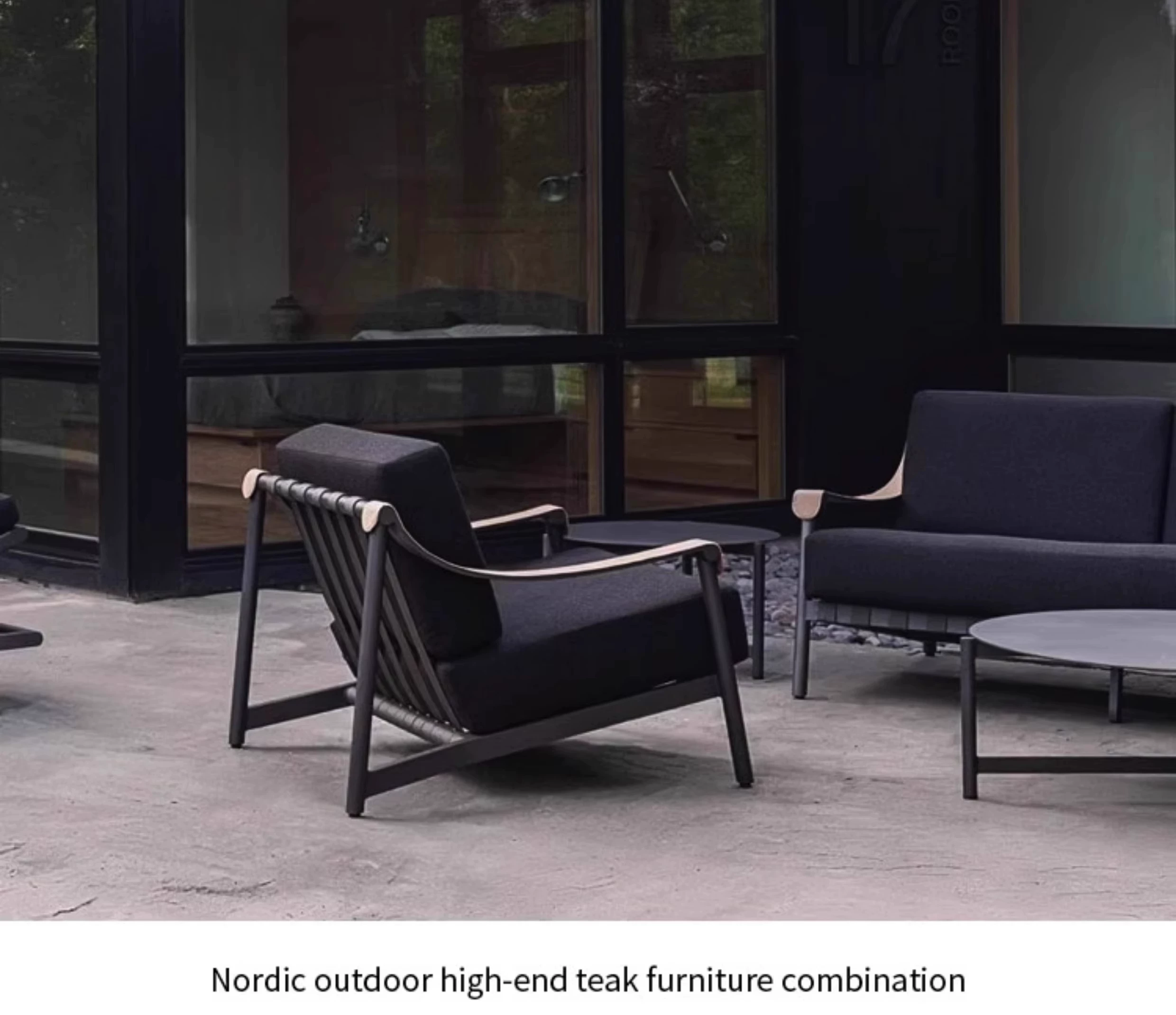 Nordic Outdoor Courtyard Combination Garden Model Room Outdoor Leisure Furniture Outdoor Waterproof Sunscreen Aluminum Alloy Sofa