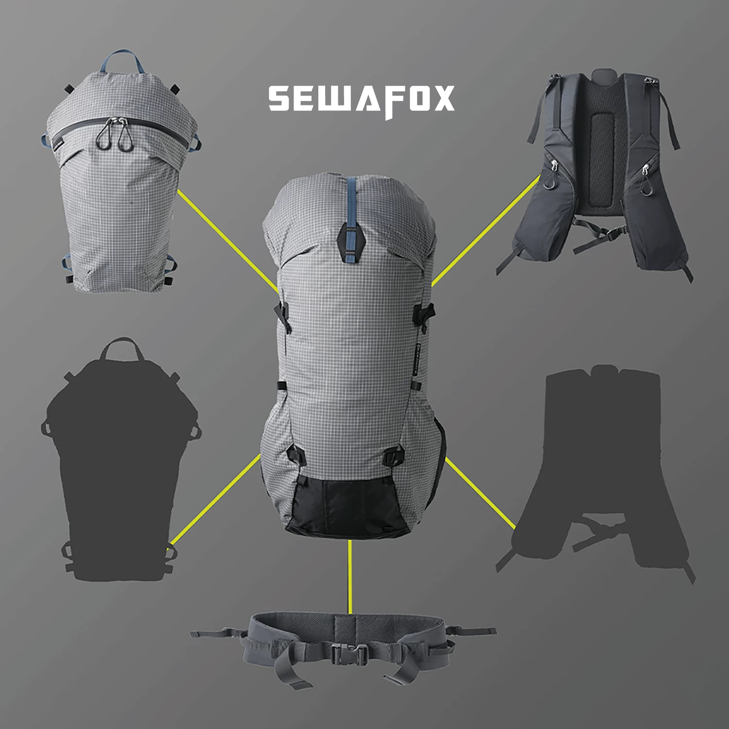 Outdoor professional mountaineering backpack for men, lightweight and large capacity backpack for hiking, sports backpack for travel, lightweight for women