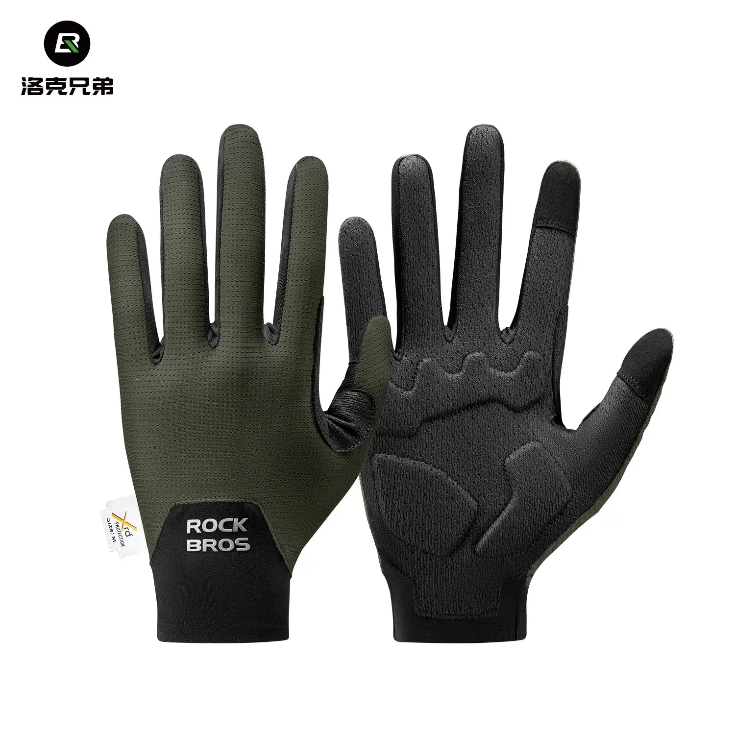Rock Brothers cycling gloves, all finger mountain road cycling gloves, men's and women's spring and autumn touch screen long finger gloves