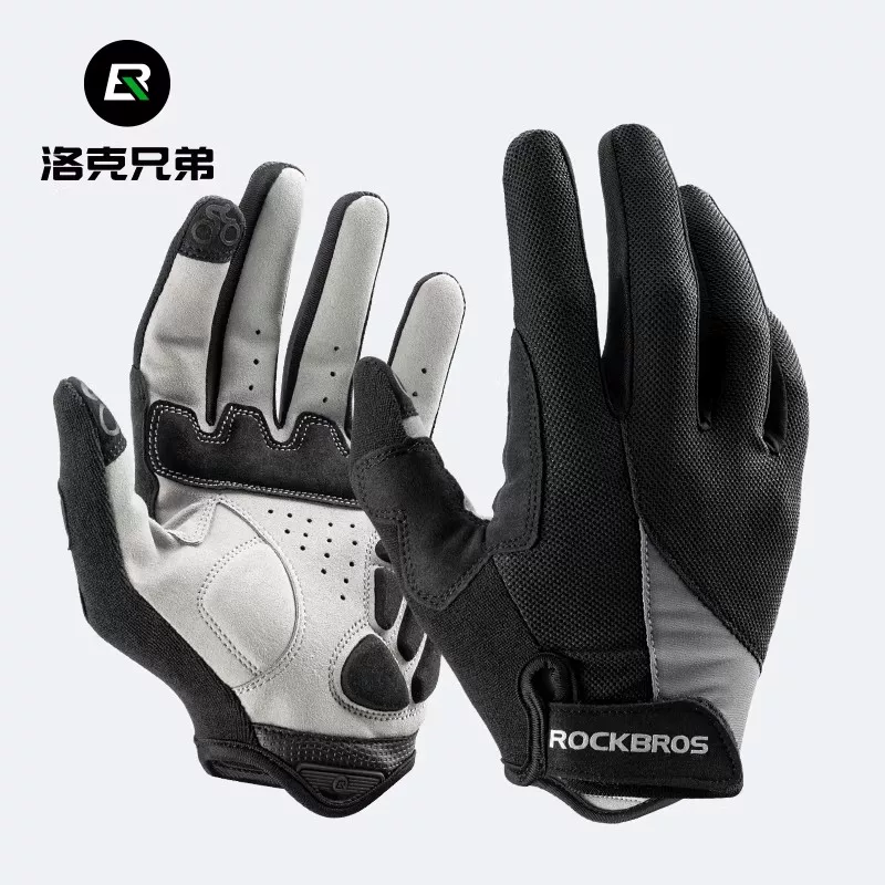 Rock Brothers cycling gloves, all finger mountain road cycling gloves, men's and women's spring and autumn touch screen long finger gloves