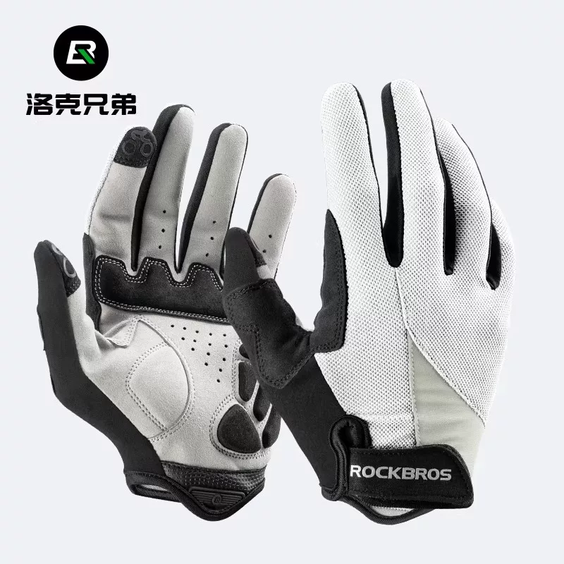 Rock Brothers cycling gloves, all finger mountain road cycling gloves, men's and women's spring and autumn touch screen long finger gloves