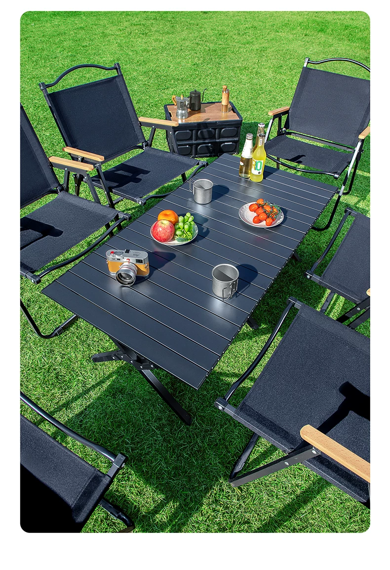 Outdoor Chicken rolls table folding table portable camping supplies set folding picnic table stall barbecue tables and chairs