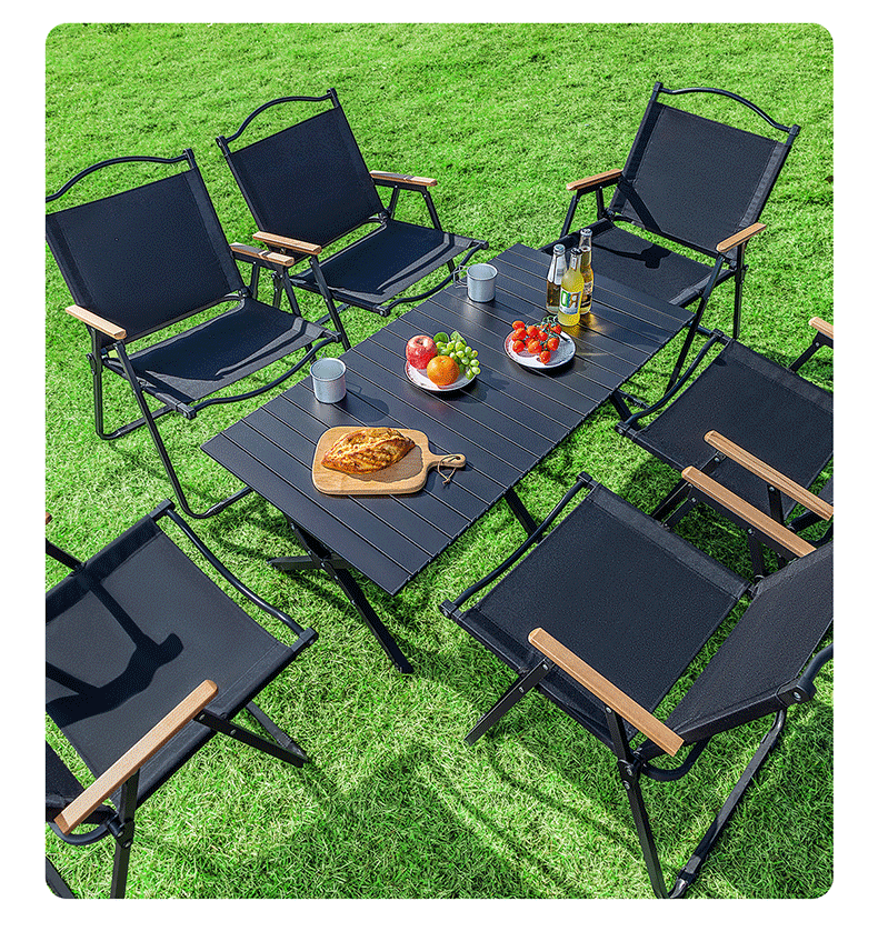 Outdoor Chicken rolls table folding table portable camping supplies set folding picnic table stall barbecue tables and chairs