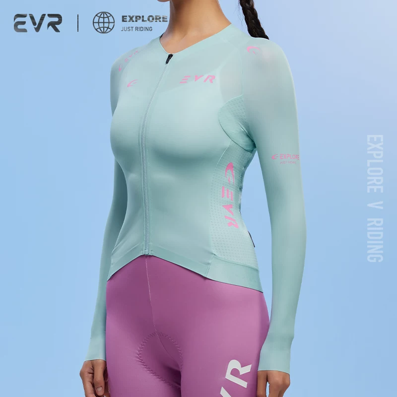 EVR cycling suit long sleeved sun protection quick drying women's summer reflective breathable road bike top cycling equipment EXP