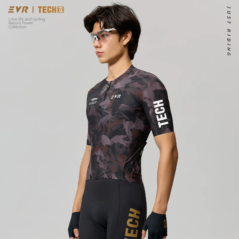 EVR26 New Light Dust Era Summer Cycling Suit Men's Short sleeved Quick drying Sweat wicking Road Bike Top