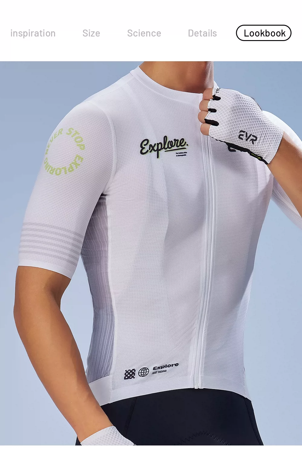 EVR cycling suit men's summer road bike spring and autumn short sleeved top printed set quick drying explore