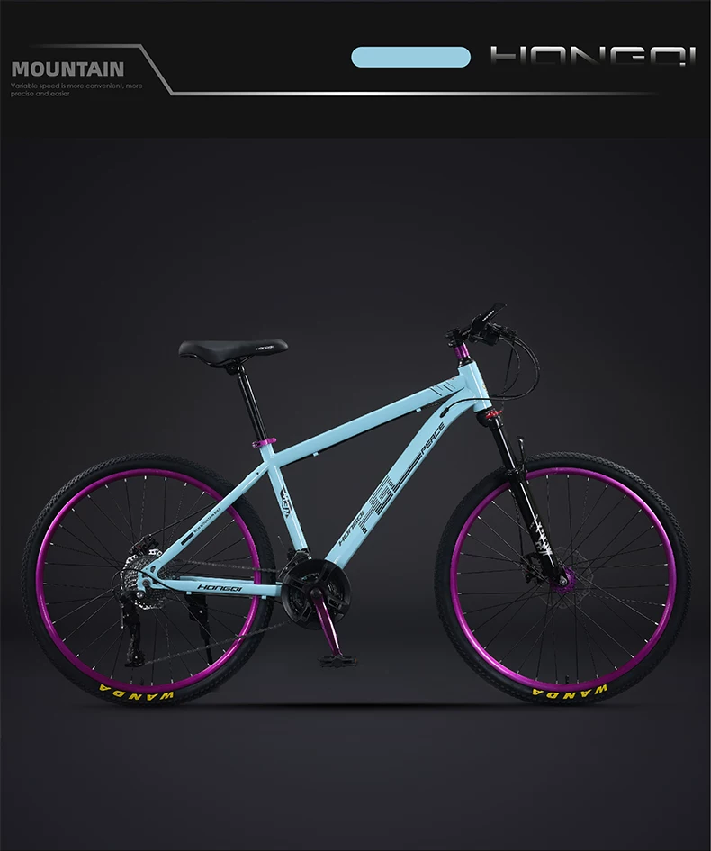 Red Flag Official Flagship Store Aluminum Alloy Mountain Bike Male Adult Off road Variable Speed Highway Purple Matching Youth Bike