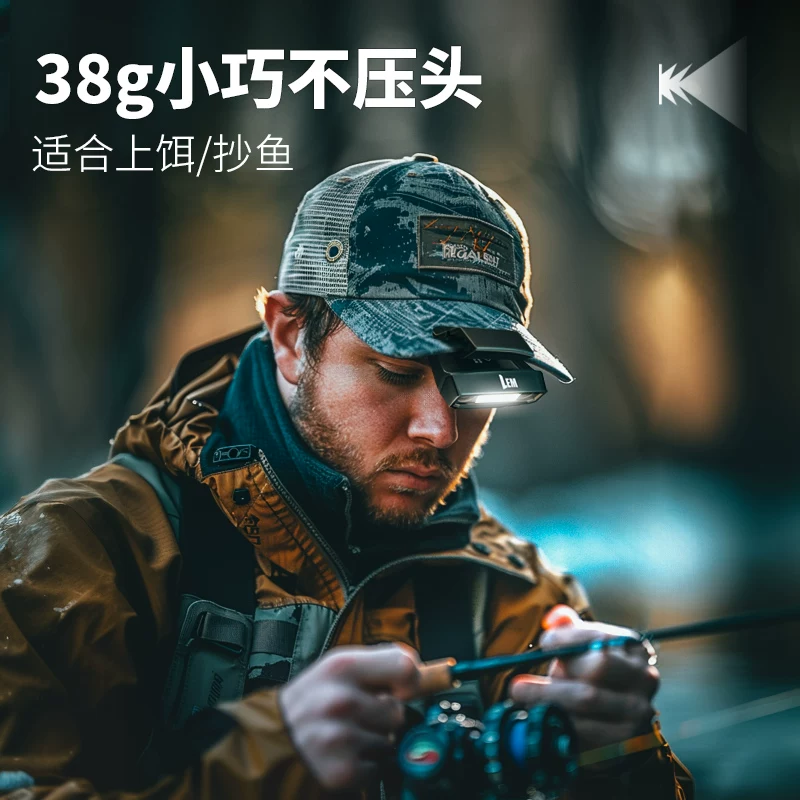 LEM Headlamp Fishing Specific Induction Hat Clip Light Strong Light Super Bright Charging Head Mounted Clip on Long Range Night Fishing Light