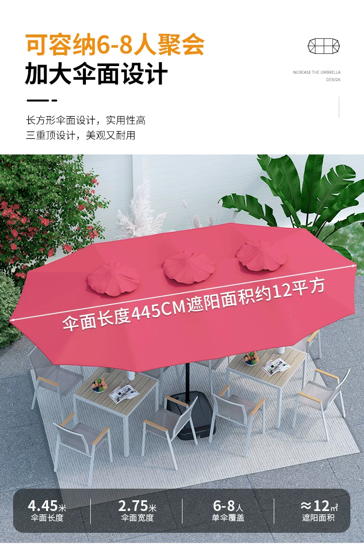 Outdoor Umbrella, Courtyard Umbrella, Sunshade Umbrella, Courtyard Roman Umbrella, Large Sun Umbrella, UV resistant Double Head Design