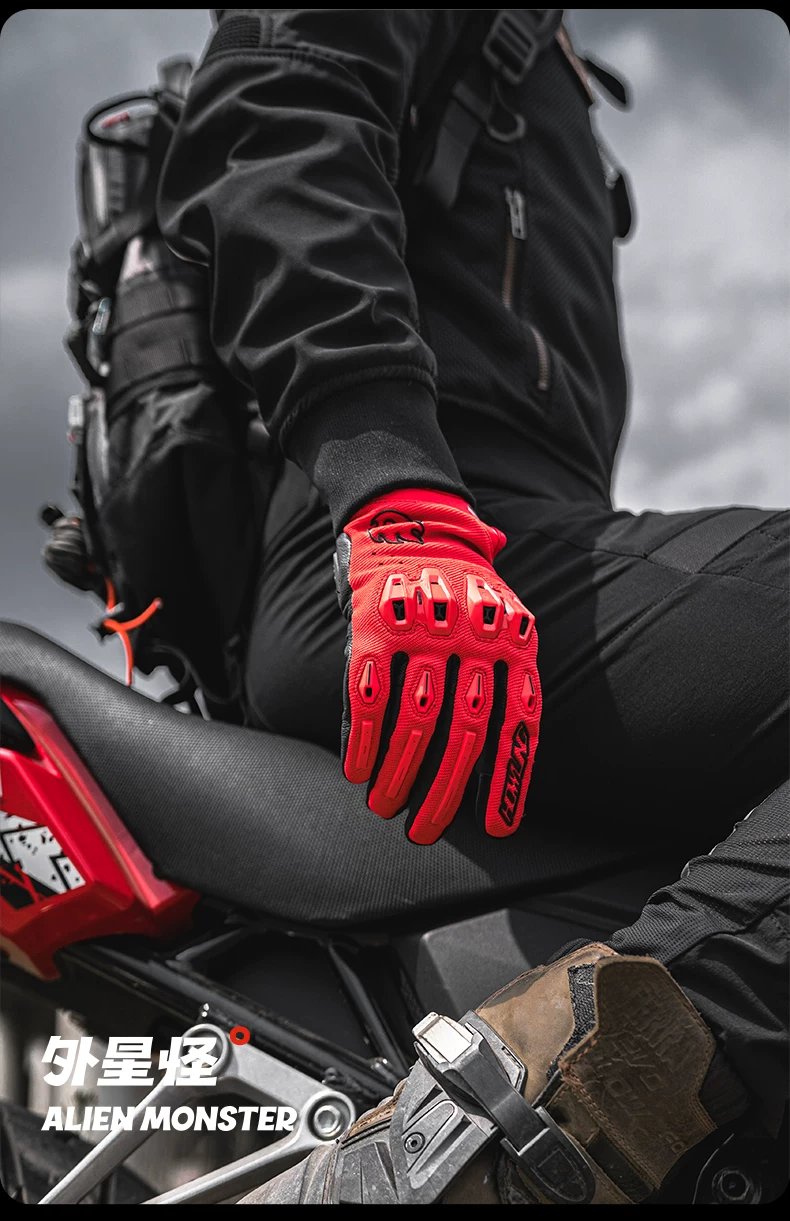Alien Monster Roaring Gloves Motorcycle Summer Breathable Motorcycle Equipment Men's Four Seasons Riding Touchscreen Leather CE Certification