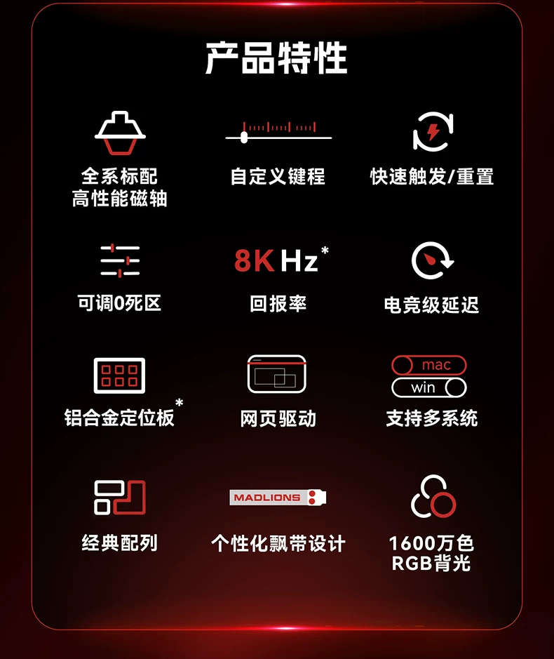 Megalion MAD60/68 HE Gaming Magnetic Axis Keyboard MAD68pro Gaming Specific Mechanical Keyboard 61/68 Keys