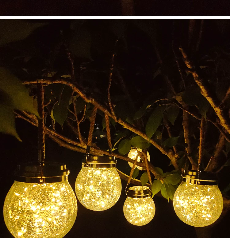 Solar courtyard lights for home users, outdoor atmosphere lights, garden hanging trees, landscape balconies, waterproof cracks, decorative night lights