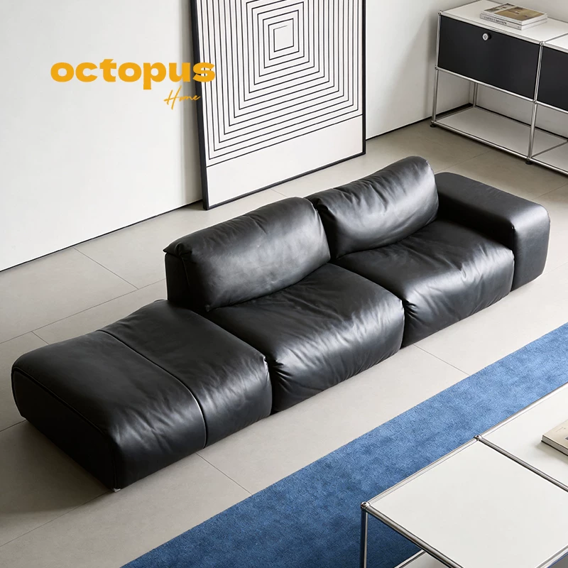 Модульный кожаный диван Octopus Nova в стиле Баухаус