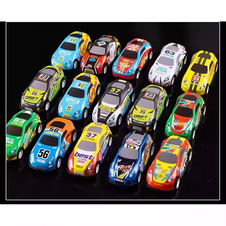 Drop resistant alloy rebound car mini iron racing drum toy car rebound car toy boy