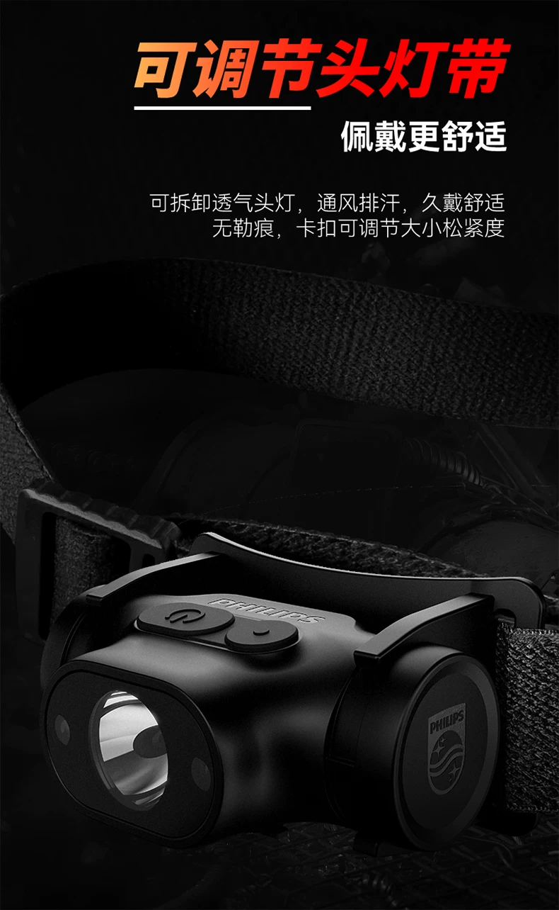 Philips Induction Headlamp Fishing Special Strong Night Fishing Headwear Charging Ultra Bright Illumination Long Range Flashlight