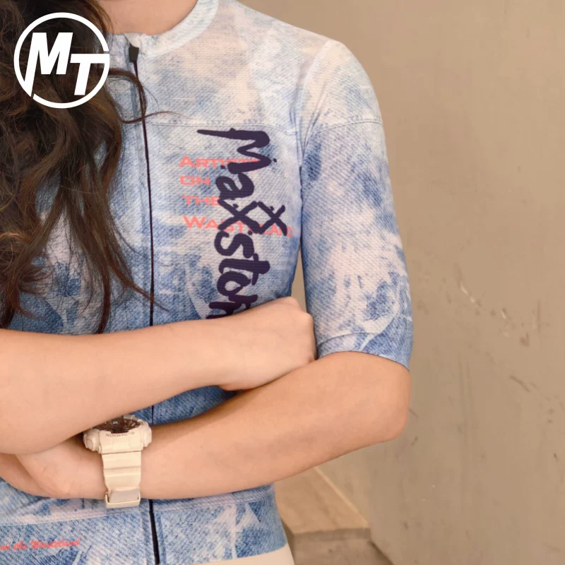 Maxxstorm Racing Mastone Retro Graffiti Breathable Cycling Short Sleeves Tight Fit Slimming Cycling Clothing Equipment