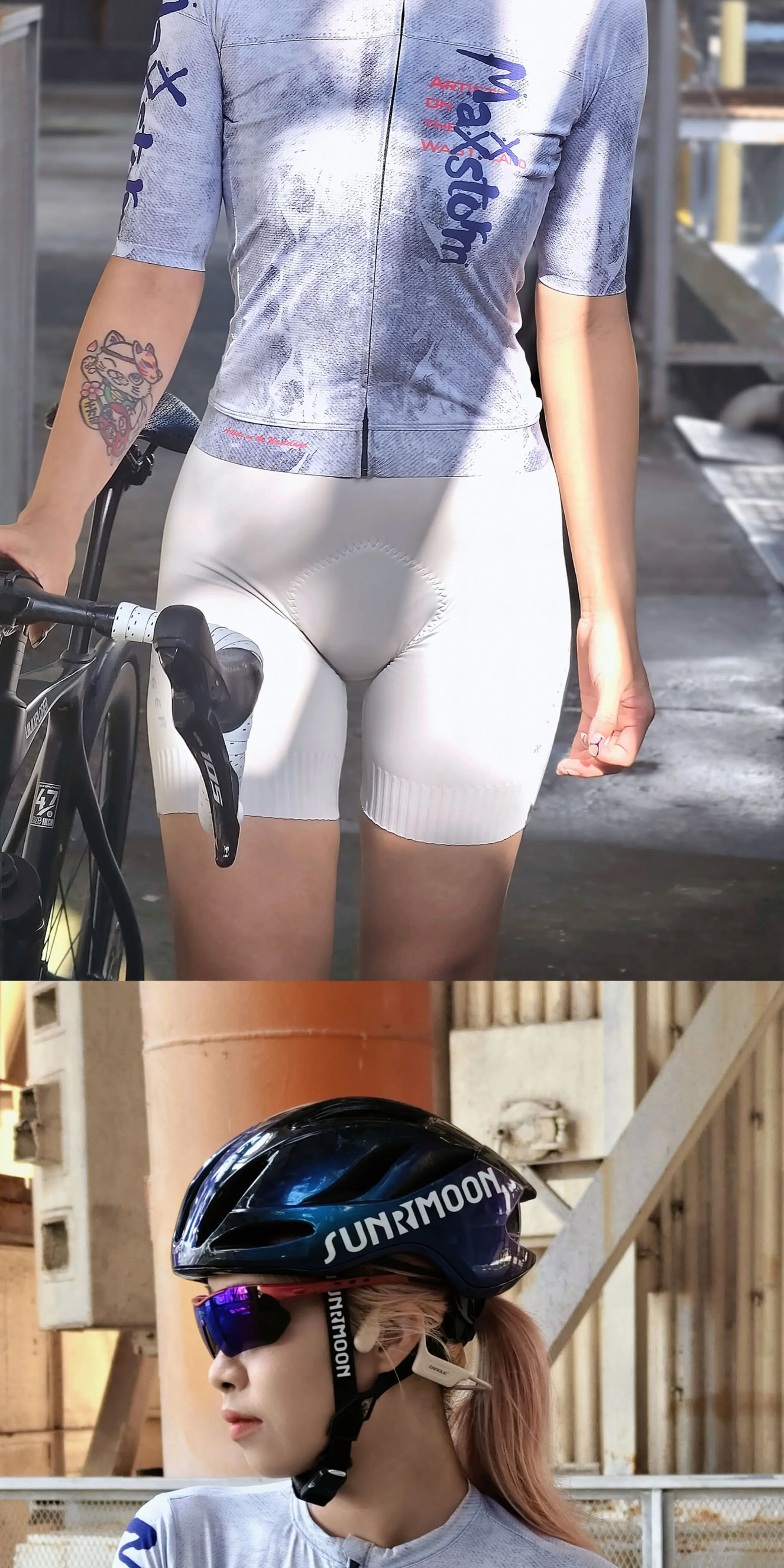 Maxxstorm Racing Mastone Retro Graffiti Breathable Cycling Short Sleeves Tight Fit Slimming Cycling Clothing Equipment