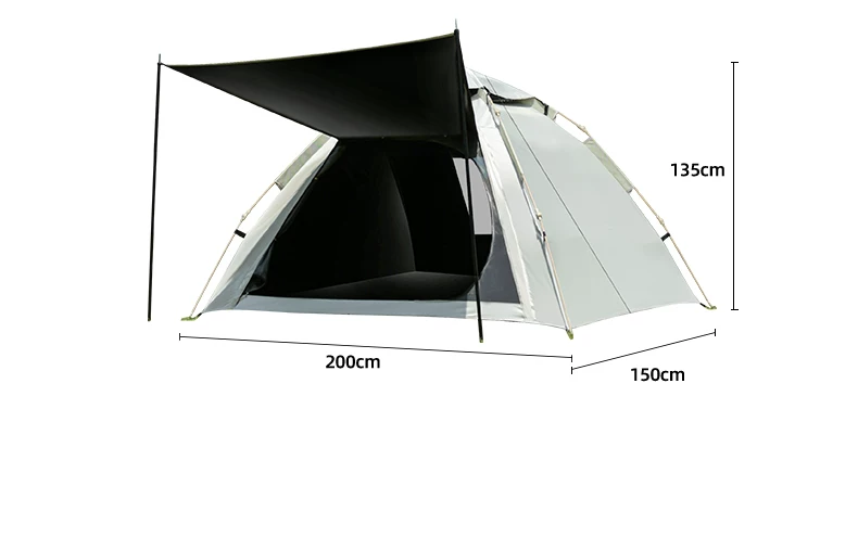 Oufuti tent, outdoor overnight, black glue, sunscreen, rainstorm proof, thickened camping equipment, full set of automatic quick opening tent