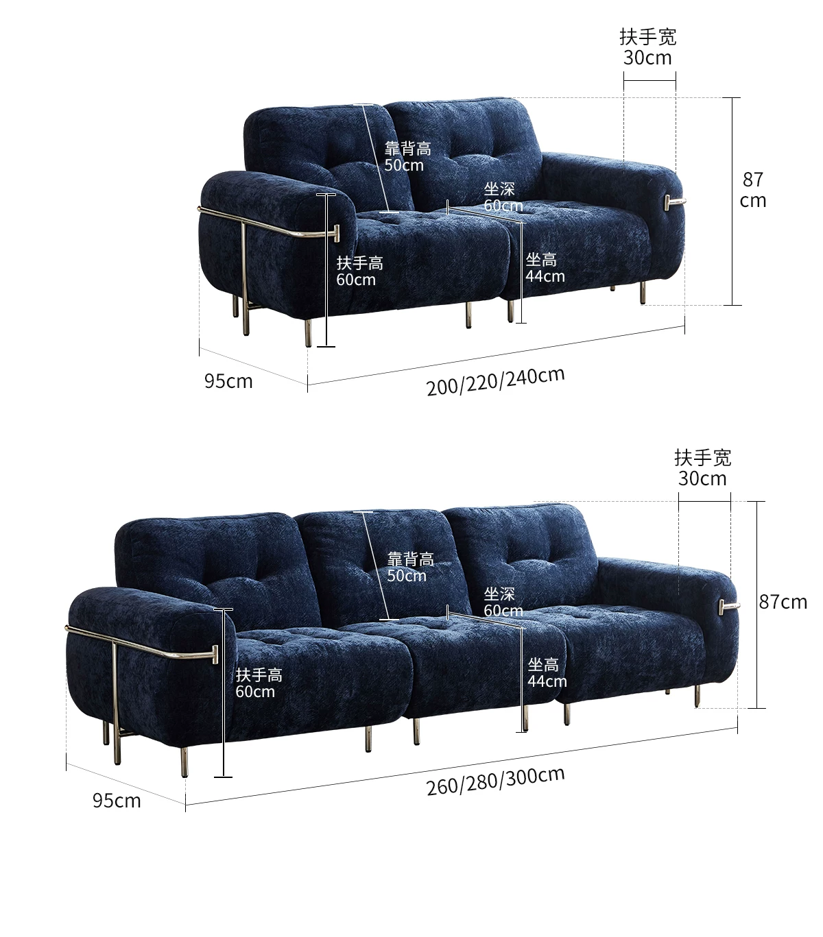 Диван из ткани шенилл Bauhaus Modern #0 factory BYSF046