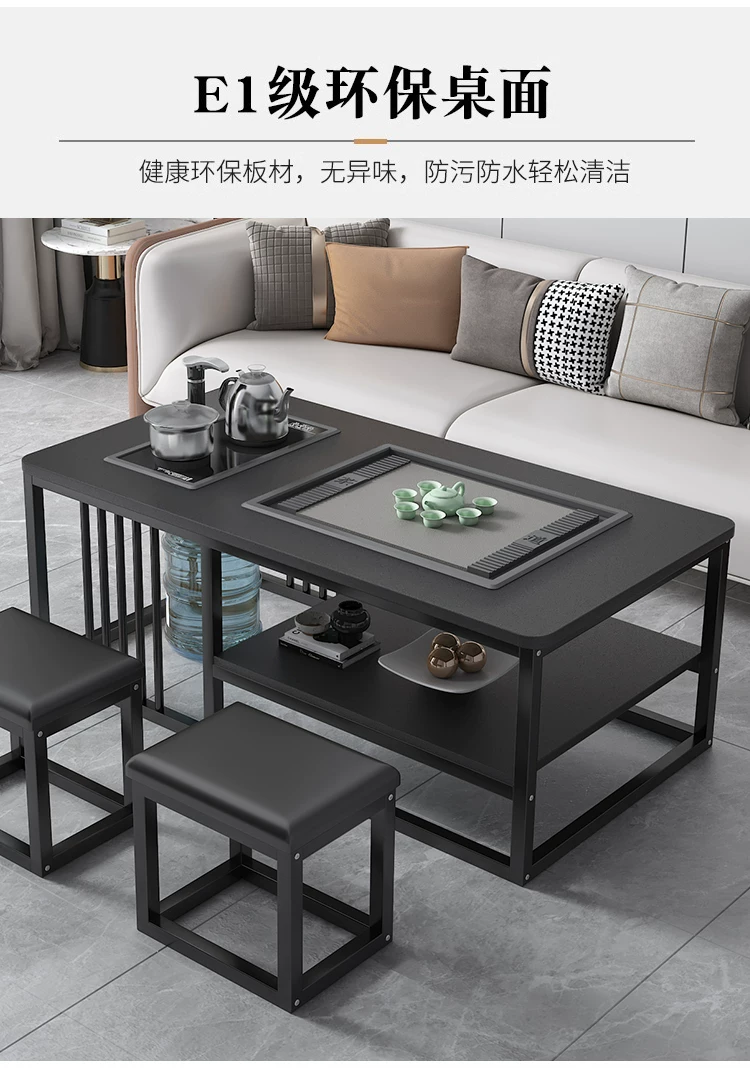 Tea table, living room, simple modern home, office, Kung Fu tea table, tea set, complete set of simple tea making, integrated table