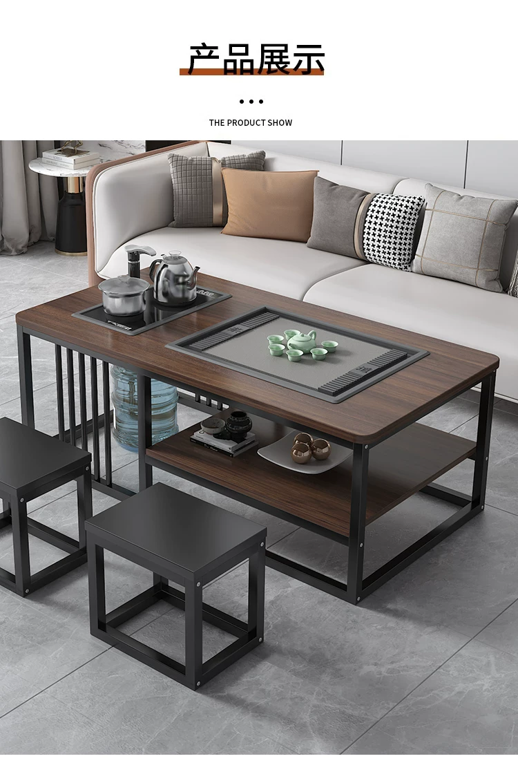 Tea table, living room, simple modern home, office, Kung Fu tea table, tea set, complete set of simple tea making, integrated table
