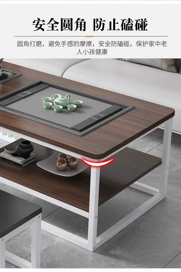 Tea table, living room, simple modern home, office, Kung Fu tea table, tea set, complete set of simple tea making, integrated table