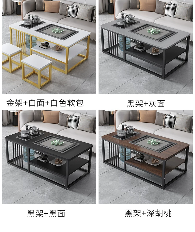 Tea table, living room, simple modern home, office, Kung Fu tea table, tea set, complete set of simple tea making, integrated table