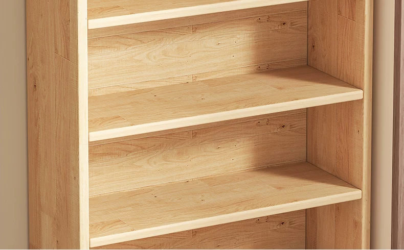 Thickened unpainted solid wood bookshelf with six layers of imported pine corner bookshelf