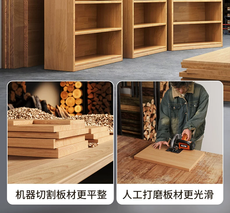 Thickened unpainted solid wood bookshelf with six layers of imported pine corner bookshelf
