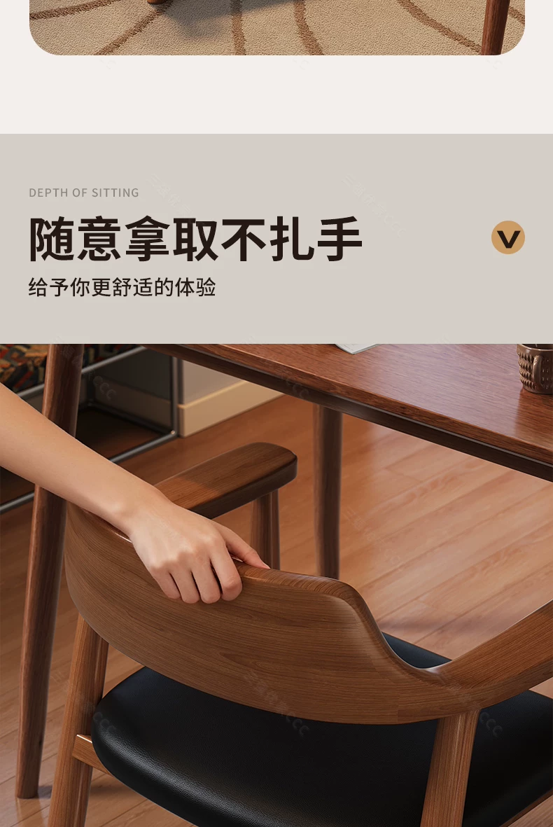 Middle aged dining chairs, solid wood chairs, household backrest chairs, Hiroshima chairs, dining room kitchen chairs, French dining table chairs with backrests