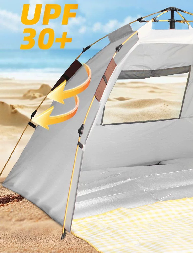Fully automatic outdoor beach tent for 3-4 people for outdoor fishing, camping, rain protection, sun protection, park outings, portable folding