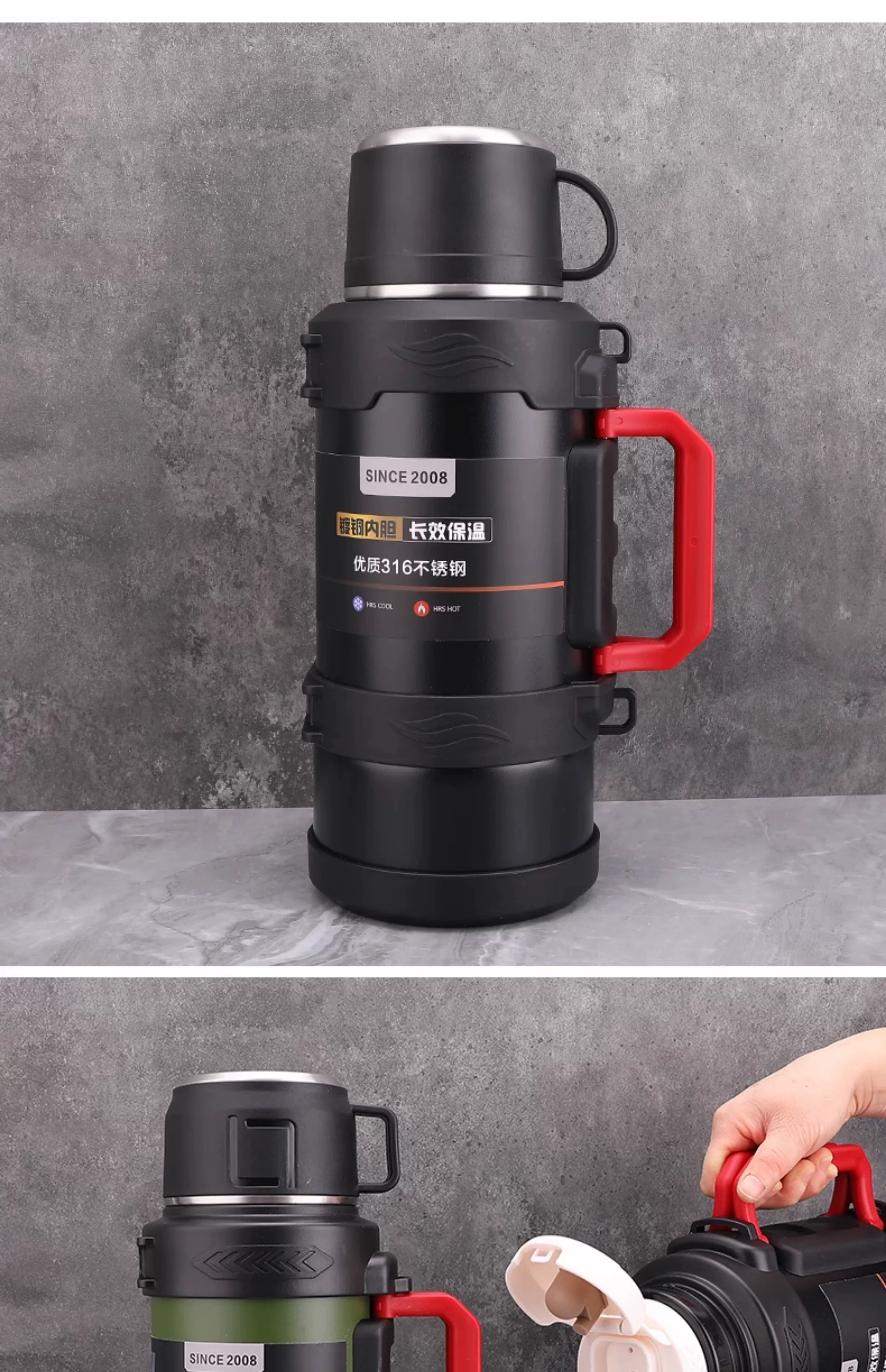 Insulated cup with a large capacity of 5000ml, portable outdoor household hot water bottle, authentic kettle, car water cup