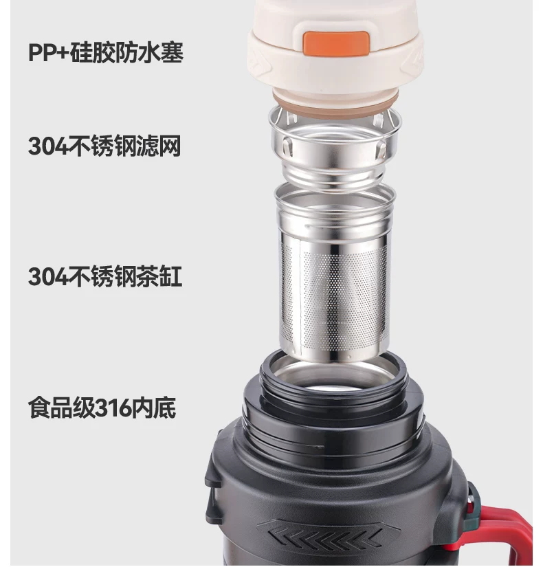 Insulated cup with a large capacity of 5000ml, portable outdoor household hot water bottle, authentic kettle, car water cup