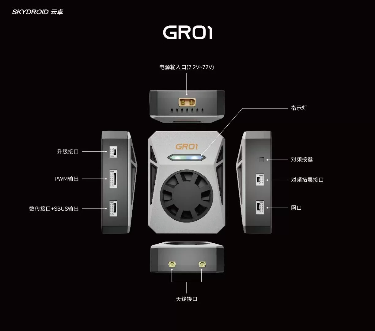 Yunzhuo G20 remote control dual frequency high-definition image transmission long-distance model aircraft crossing machine drone vehicle and vessel controller