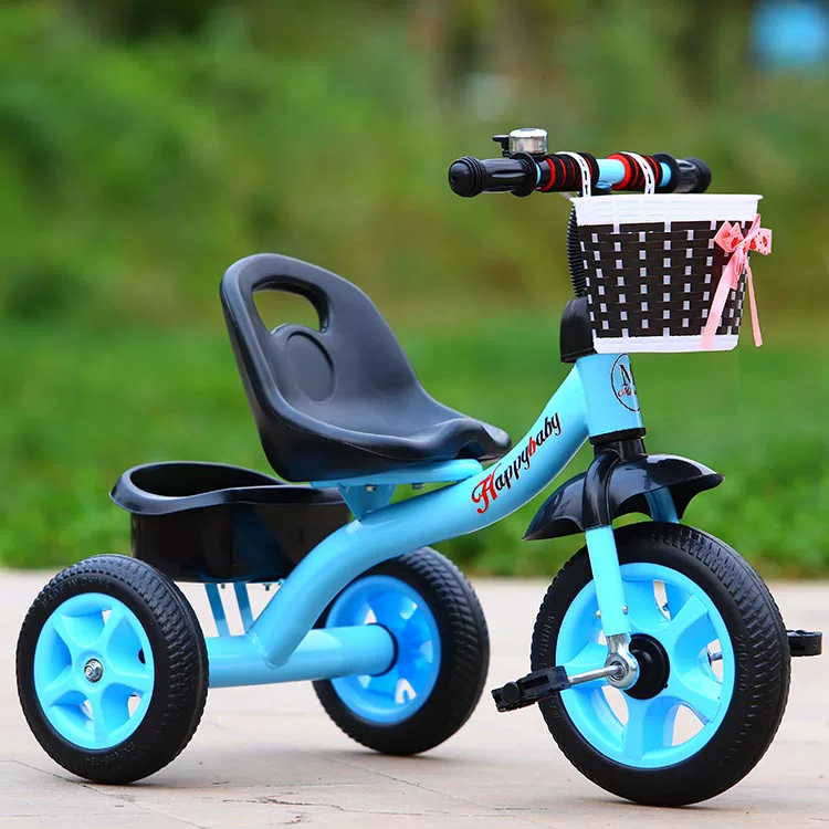 Miset Children's Tricycle High spec Bicycle with Storage Basket 1-6 Year Old Push Handle Baby Bike Foam Wheel Recommended