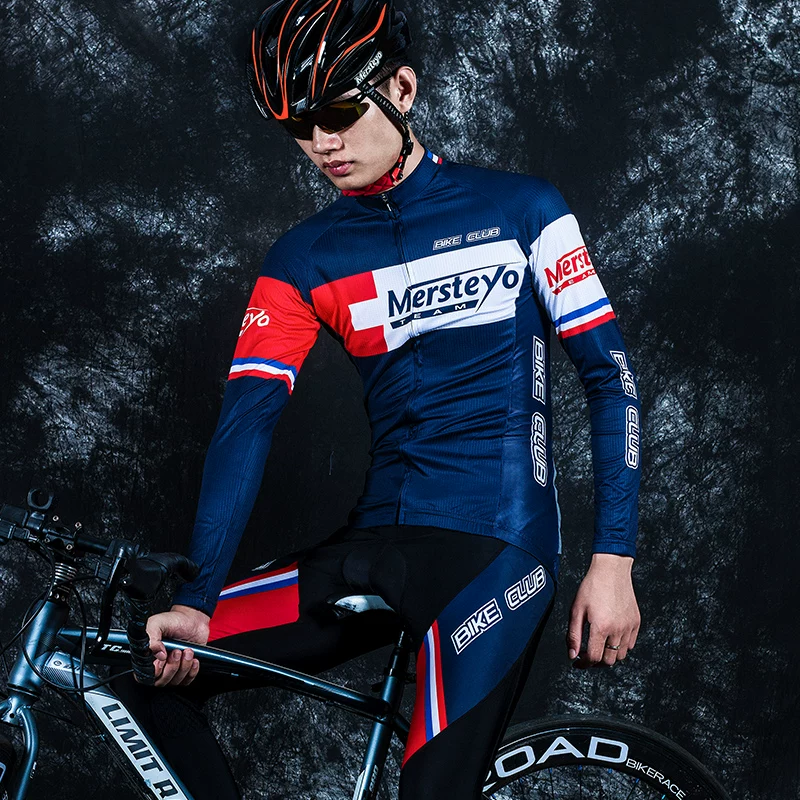 Cycling Clothes Summer Spring and Autumn Long Sleeve Men's Set Mountaineering Bike Clothing Bicycle Clothes Road Bike Equipment Complete Set