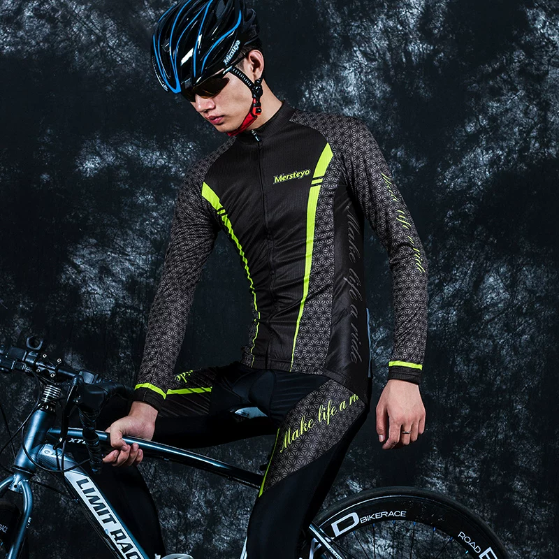 Cycling Clothes Summer Spring and Autumn Long Sleeve Men's Set Mountaineering Bike Clothing Bicycle Clothes Road Bike Equipment Complete Set
