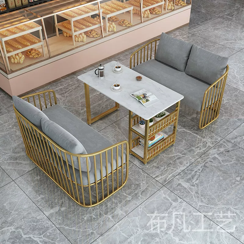 Dessert milk tea shop, reception room, table and chair combination, coffee shop, negotiation and rest area, sofa for two, simple and casual seating area
