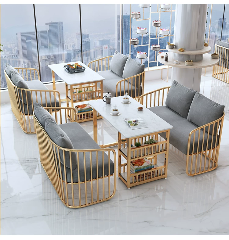 Dessert milk tea shop, reception room, table and chair combination, coffee shop, negotiation and rest area, sofa for two, simple and casual seating area