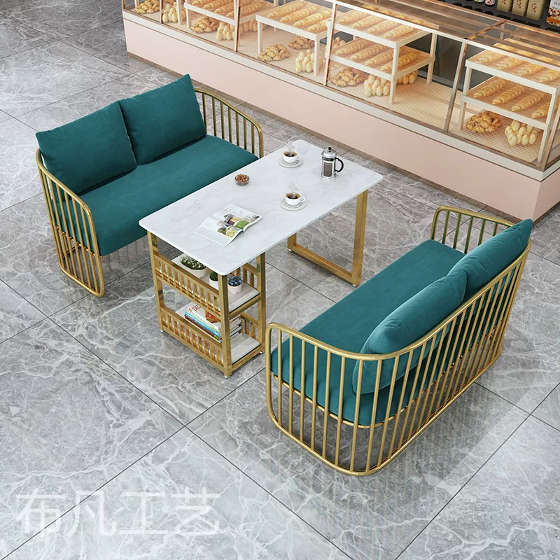Dessert milk tea shop, reception room, table and chair combination, coffee shop, negotiation and rest area, sofa for two, simple and casual seating area