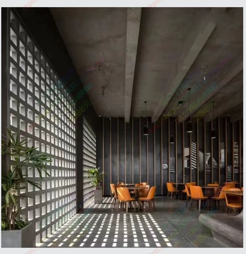 Lightweight hollow brick, PU cement component brick, nine grid art decoration wall, internet famous partition background, hollow porous brick