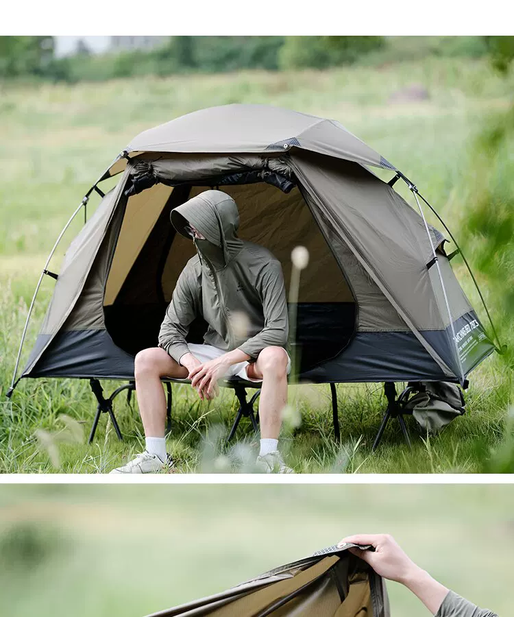 Difeike Oasis integrated account, exquisite marching bed tent, off ground tent, portable waterproof single person fishing tent
