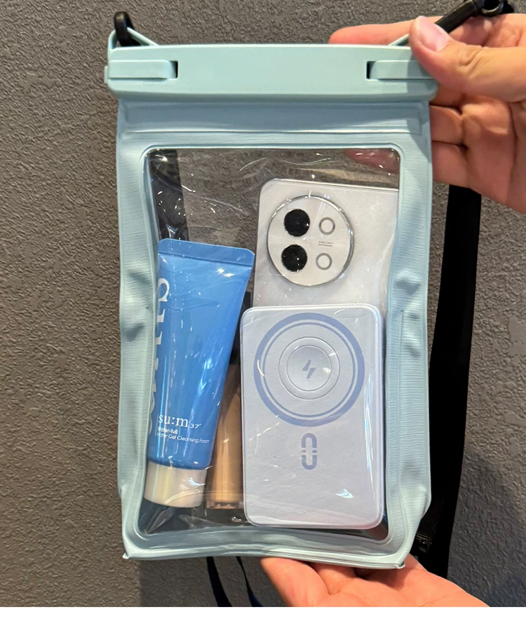 Large capacity waterproof phone bag with touch screen, photo crossbody bag, beach swimming and diving sealing cover, drifting equipment