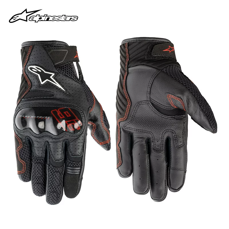ALPINESTARS summer motorcycle rider gloves SMX-1 v2 leather split finger short protective riding gloves