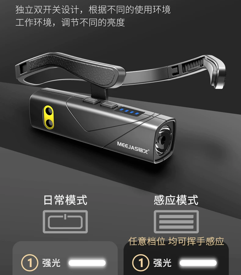 Mingjiu 2025 New Headlights with Strong Light Charging and Ultra Bright Night Fishing Special Outdoor Mountaineering Ear Head Mounted Lighting
