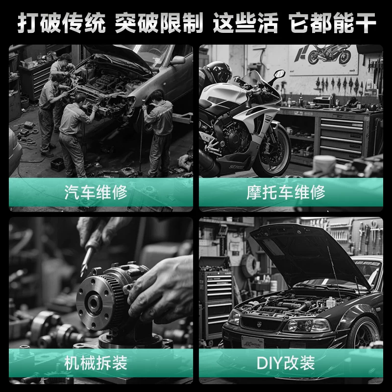 Auto repair tool set, socket wrench, ratchet, car repair combination, repair toolbox, multifunctional 1/4 inch socket wrench