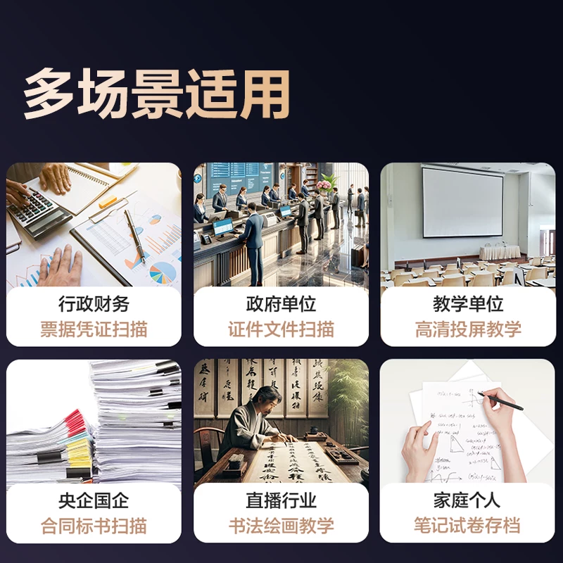 Deli GK222 new high-definition projector scanner with 18 million pixels professional office A3/A4 book scanning continuous scanning, multi page continuous shooting, automatic fill light, automatic correction